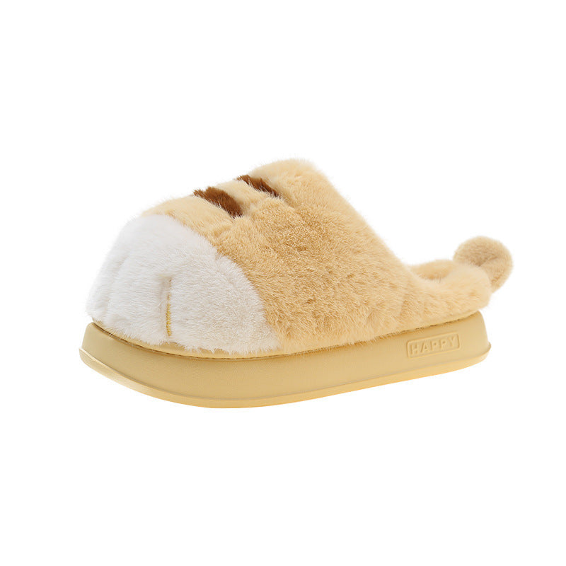 European And American Plus Size Closed Toe Fur Slipper Winter