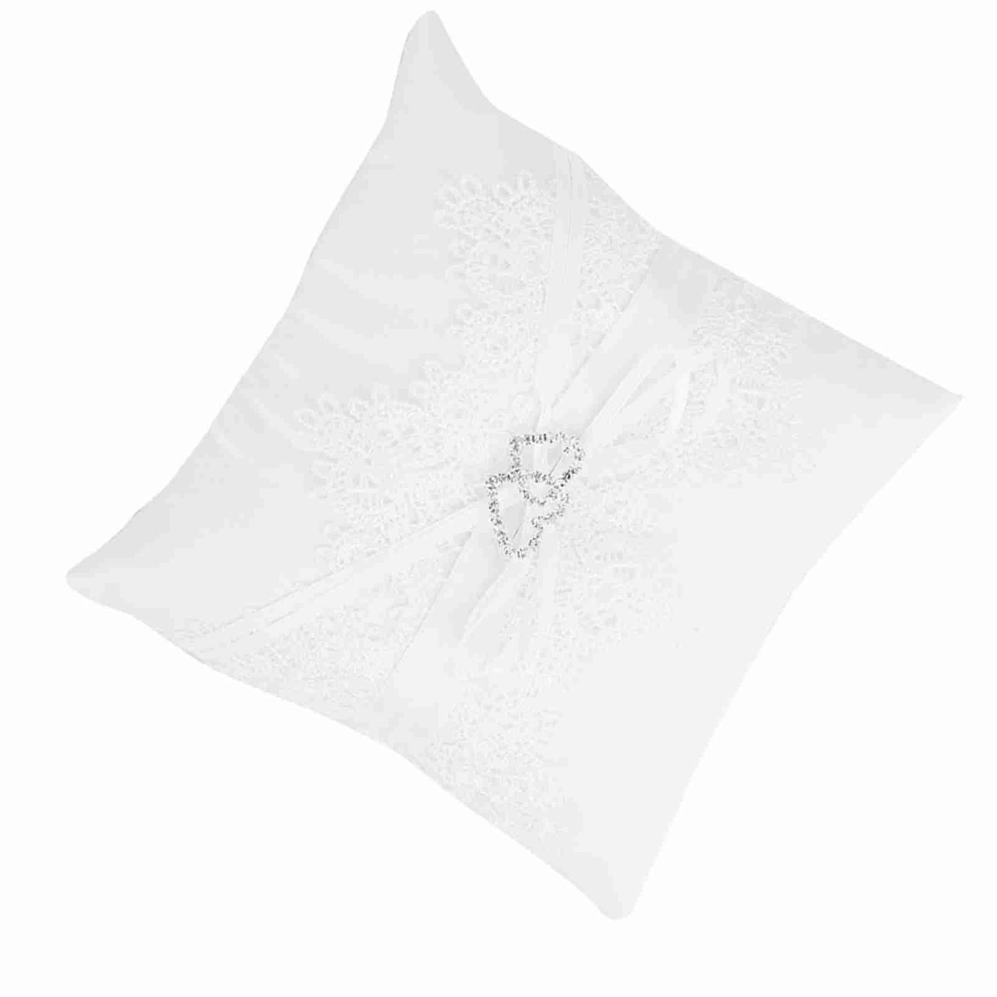 Ivory Satin Flower Girl Basket Wedding Ring Cushion Pillow Lace Floral