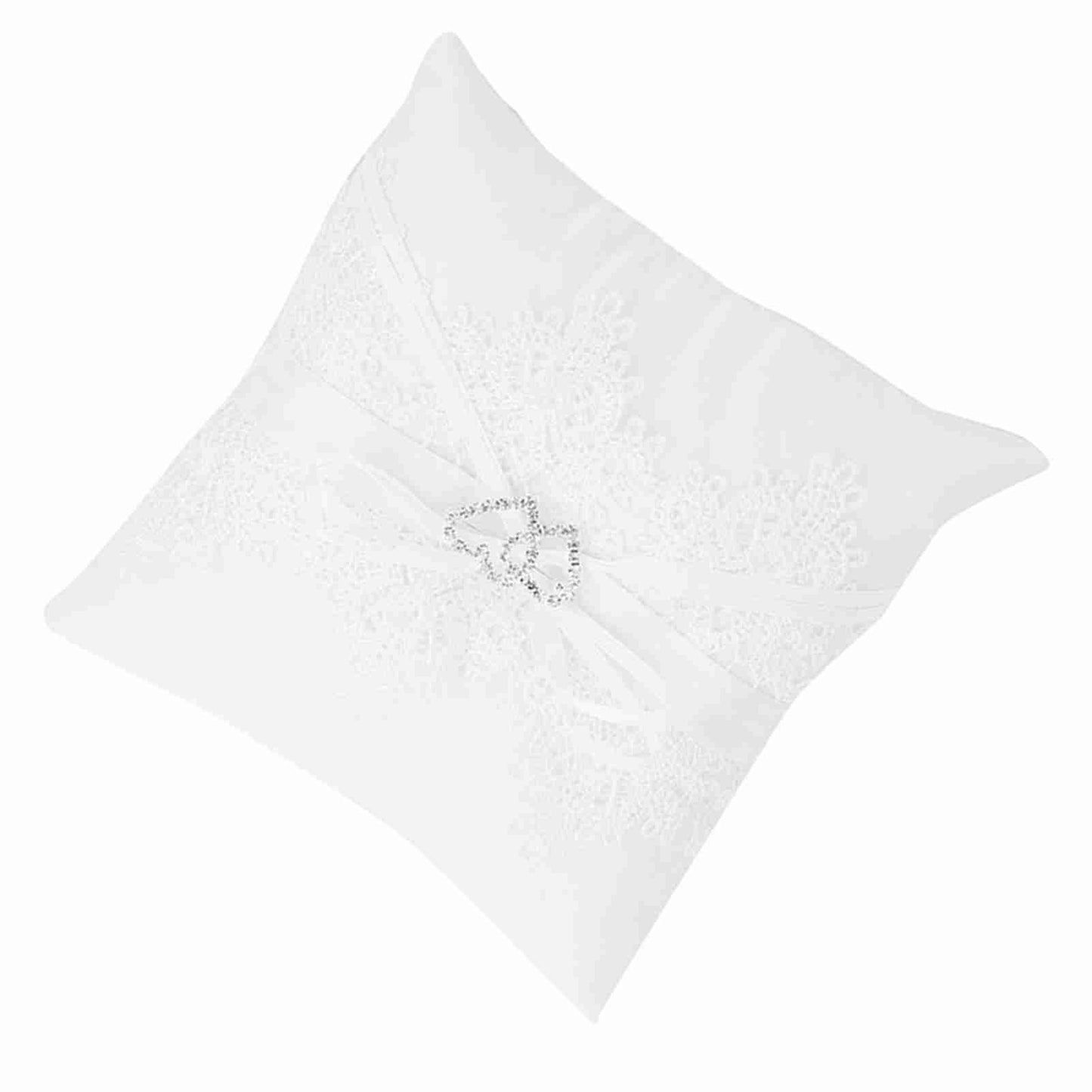 Ivory Satin Flower Girl Basket Wedding Ring Cushion Pillow Lace Floral