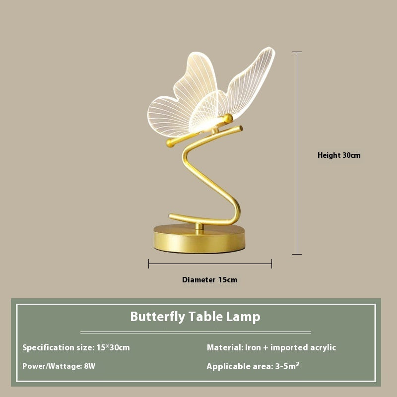 Bedroom Bedside Lamp Living Room Showcase Butterfly Table Lamp