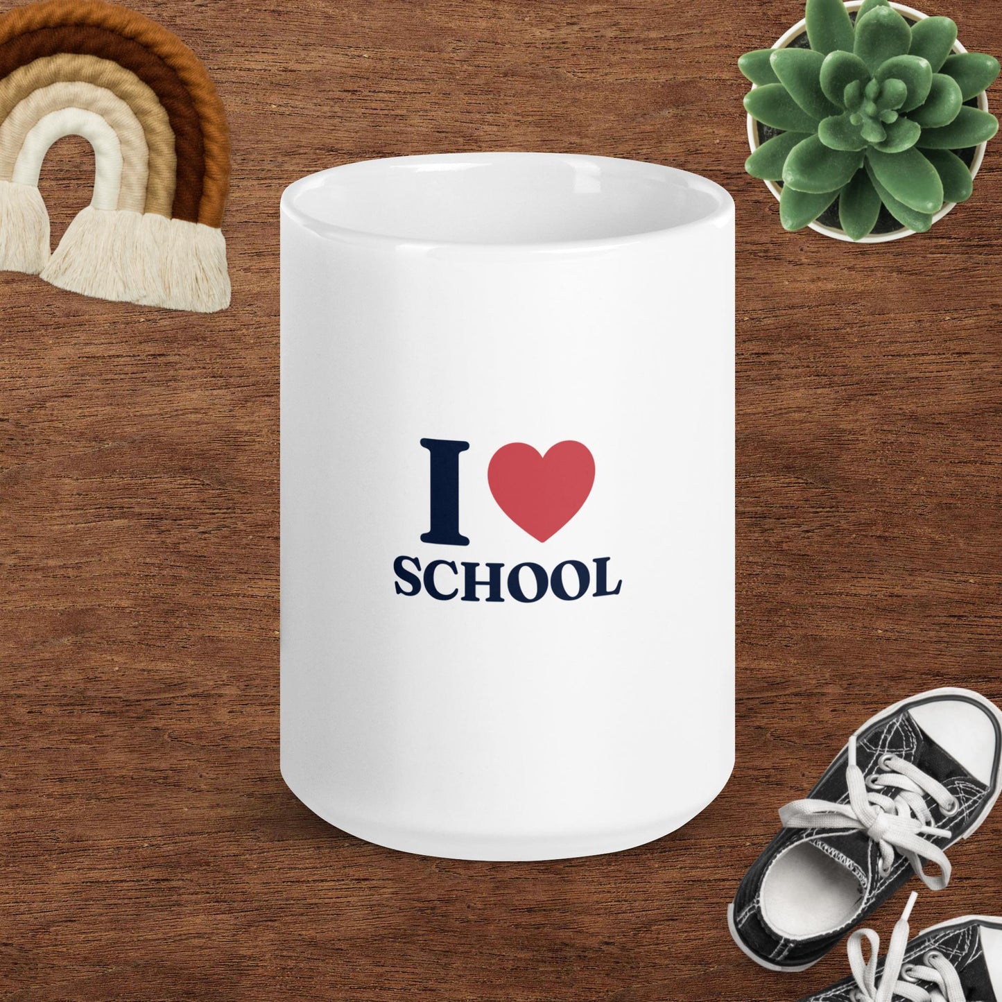 White glossy mug